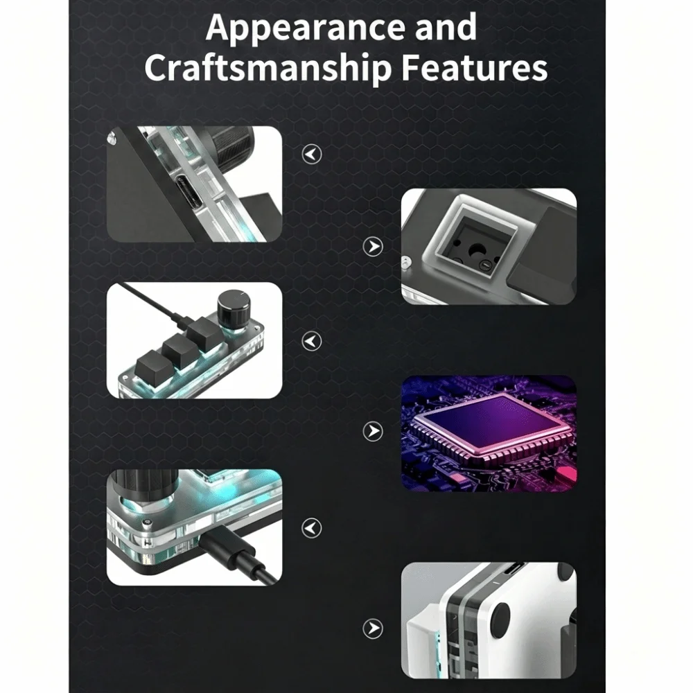 3/4 Keys Programming Keyboard RGB Light Select Copy Paste Mini Keyboard 1 Control Knob Hot Key Custom Keyboard for E-sports
3/4 Keys Programming Keyboard RGB Light Select Copy Paste Mini Keyboard 1 Control Knob Hot Key Custom Keyboard for E-sports