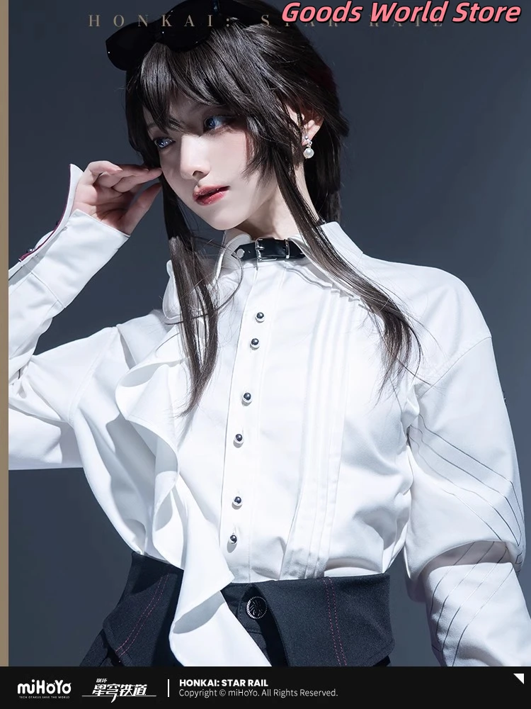 Original Mihoyo Honkai Star Rail Figure Kafka Theme Impression Series Loose Shirt Kafka Cosplay Costume Clothes tops Anime Game
Original Mihoyo Honkai Star Rail Figure Kafka Theme Impression Series Loose Shirt Kafka Cosplay Costume Clothes tops Anime Game
