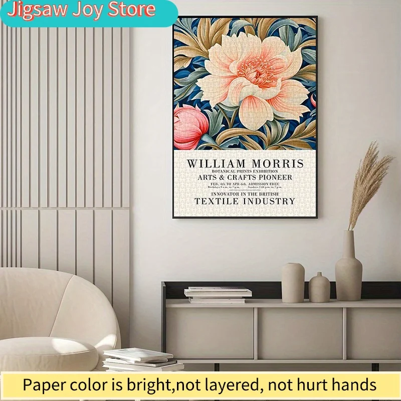 1000pcs paper puzzle, DIY puzzle with William Morris floral design, high-quality white card material, suitable for home decora
1000pcs paper puzzle, DIY puzzle with William Morris floral design, high-quality white card material, suitable for home decora