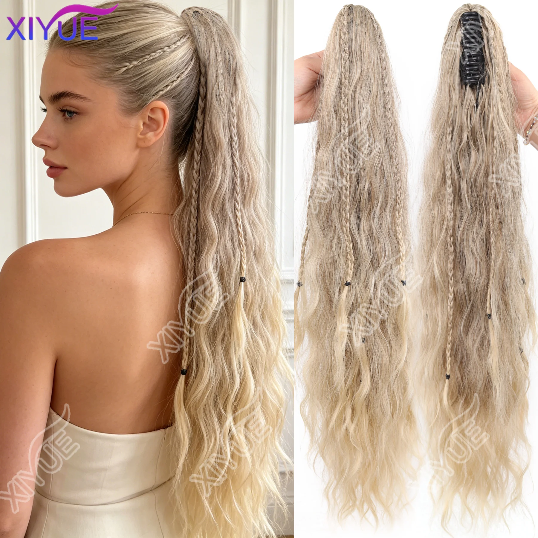 XIYUE 26 Inch Synthetic Fiber Claw Ponytail Wig With Braided Extension, Suitable For Women To Wear, Parties And Daily Use
XIYUE 26 Inch Synthetic Fiber Claw Ponytail Wig With Braided Extension, Suitable For Women To Wear, Parties And Daily Use