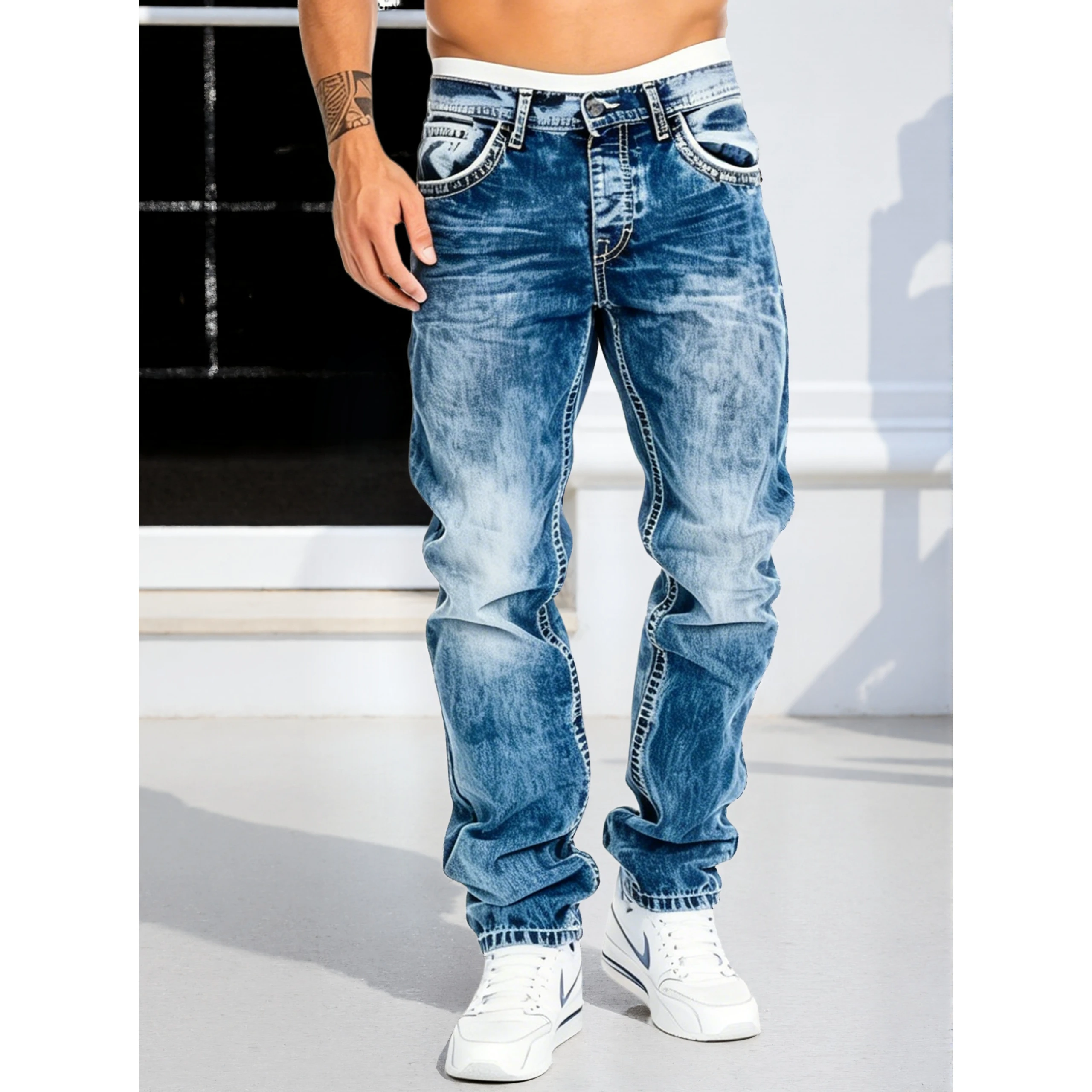 Men's Jeans Man Pants Classic Straight Cut Stretchl Denim Trousers Vintage Washed Solid Color for Street Style
Men's Jeans Man Pants Classic Straight Cut Stretchl Denim Trousers Vintage Washed Solid Color for Street Style