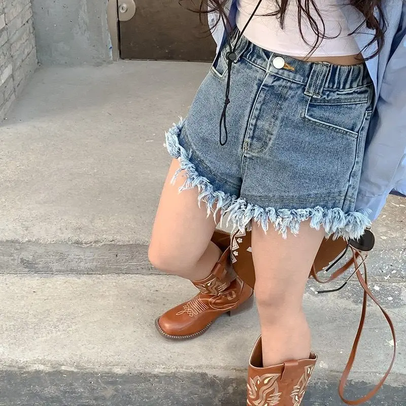 Girls Pants 2025 Summer New Childrens Wear Korean Style Baby Girls Fashion Outside Wearing Fringe Raw Edge Shorts Casual Simple
Girls Pants 2025 Summer New Childrens Wear Korean Style Baby Girls Fashion Outside Wearing Fringe Raw Edge Shorts Casual Simple