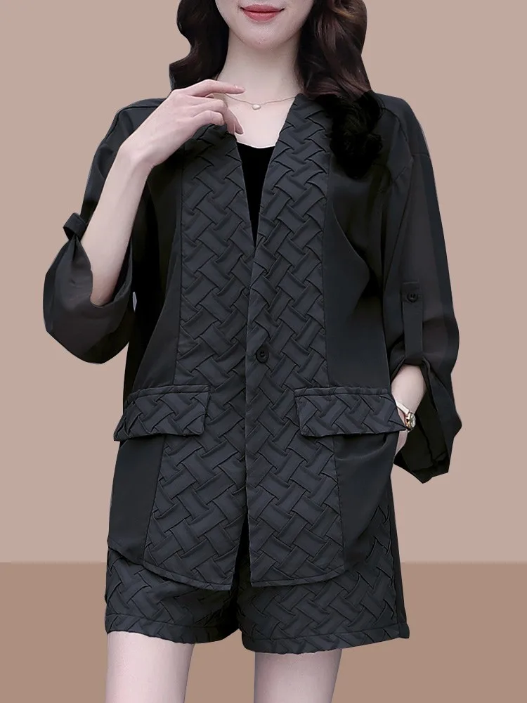 Fashionable Slim Fit Two Piece Set Large Size Women's Summer New Arrival Korean Style Outerwear Jacket Short Sleeve V Neck
Fashionable Slim Fit Two Piece Set Large Size Women's Summer New Arrival Korean Style Outerwear Jacket Short Sleeve V Neck