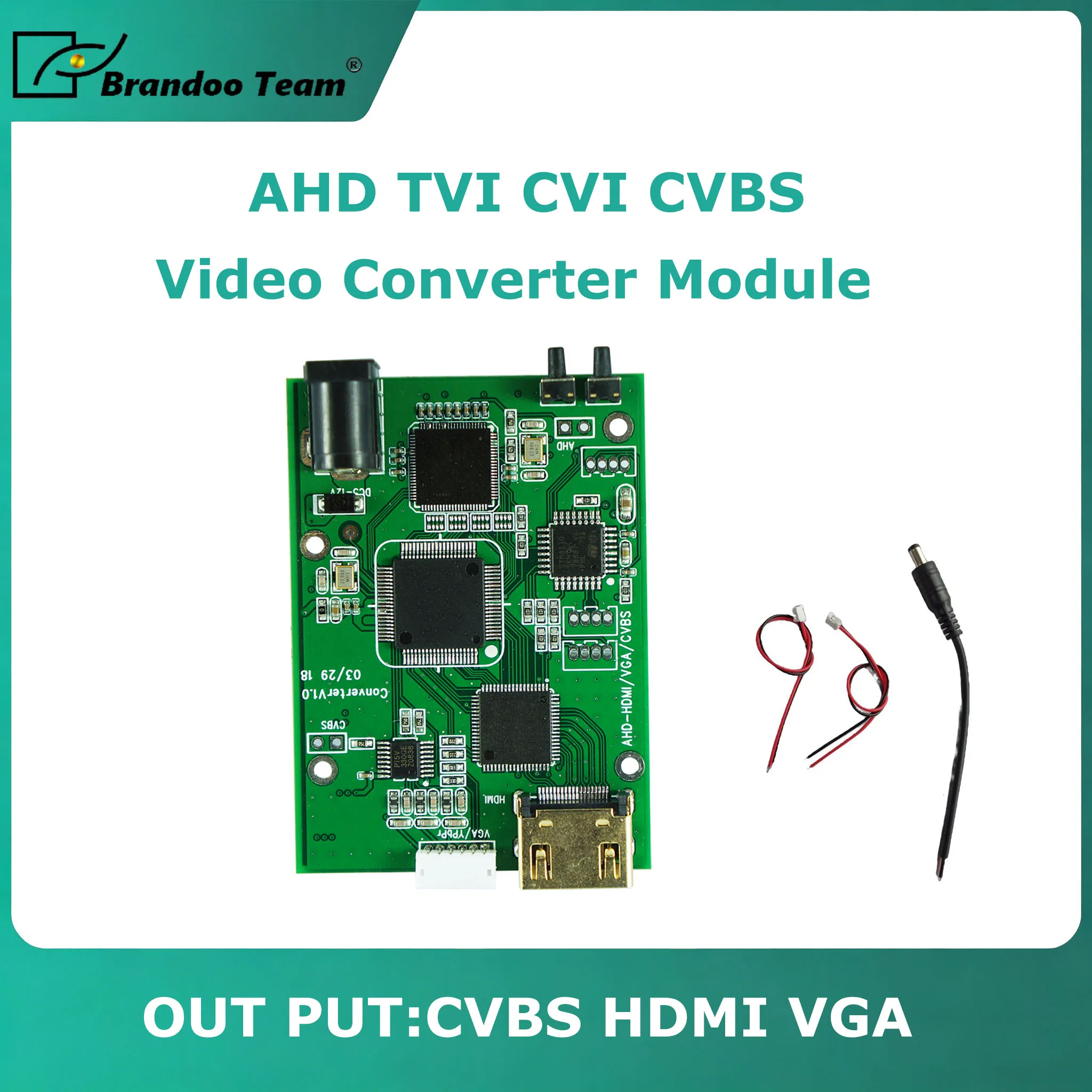 Video Convertor Module CVBS AHD TVI CVI to HDMI VGA CVBS 4 in 1 HD 1080P Video Signal Converter
Video Convertor Module CVBS AHD TVI CVI to HDMI VGA CVBS 4 in 1 HD 1080P Video Signal Converter