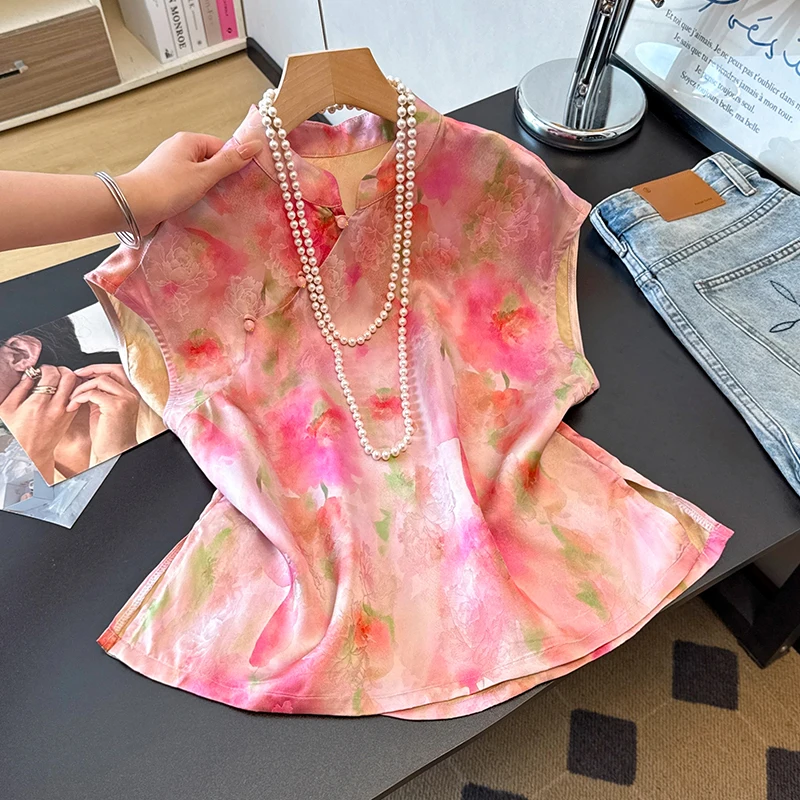 New Chinese Style Thin Heavy Embroidery Improved Stand Collar Side Button Shoulder Pad Top Women's Fashion Summer Polyester
New Chinese Style Thin Heavy Embroidery Improved Stand Collar Side Button Shoulder Pad Top Women's Fashion Summer Polyester
