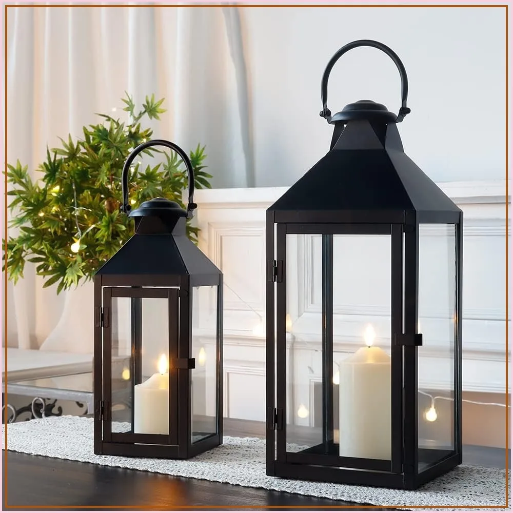 Set of 2 Metal Lanterns 17.5in & 13.5in for Indoor Outdoor Weddings Parties Vintage Hanging Decor
Set of 2 Metal Lanterns 17.5in & 13.5in for Indoor Outdoor Weddings Parties Vintage Hanging Decor