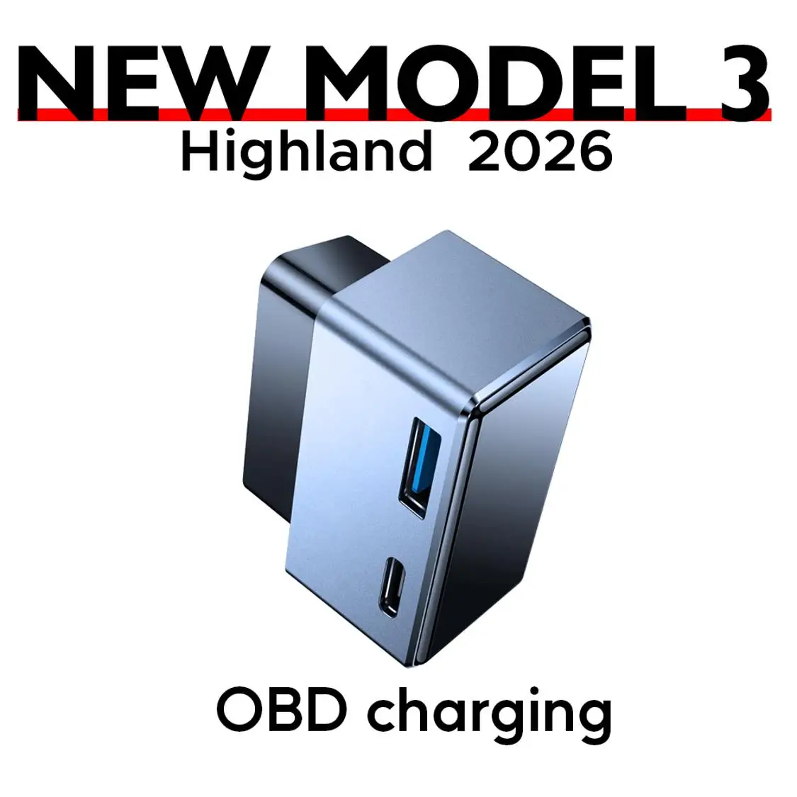 OBD Fast Charging Splitter USB Type-C Dual Port Suitable for Tesla Model 3 Highland 2026 Model Y 2020-2024 18W Aluminum Set
OBD Fast Charging Splitter USB Type-C Dual Port Suitable for Tesla Model 3 Highland 2026 Model Y 2020-2024 18W Aluminum Set