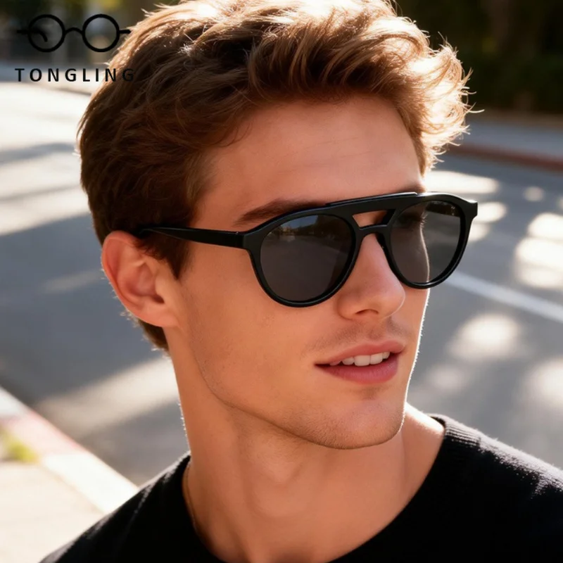 New Hot-Selling Men Handmade Double-Beam Frog Glasses Women Retro Street Photography UV Protection High-End Fashionable Sunglass
New Hot-Selling Men Handmade Double-Beam Frog Glasses Women Retro Street Photography UV Protection High-End Fashionable Sunglass