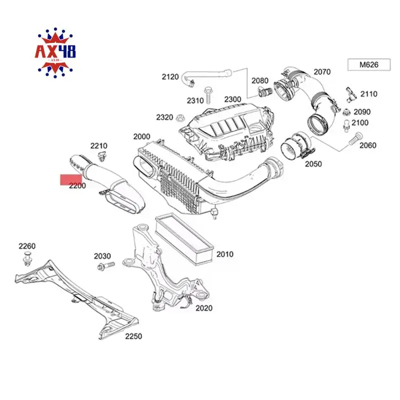 AX48-New High Quality Car Intake Pipe Hose 6260900037 A6260900037 For Mercedes Benz C180 C200 Auto Parts
AX48-New High Quality Car Intake Pipe Hose 6260900037 A6260900037 For Mercedes Benz C180 C200 Auto Parts
