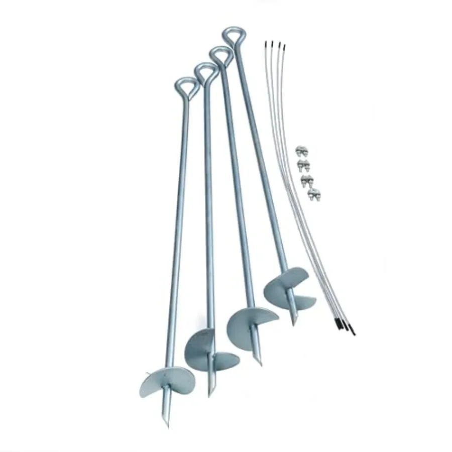 ShelterAuger Reusable Heavy Duty Steel Earth Auger Anchor Kit with 4 Clamp-on Wire Tie-Downs for Anchoring Shelters, Canopies,
ShelterAuger Reusable Heavy Duty Steel Earth Auger Anchor Kit with 4 Clamp-on Wire Tie-Downs for Anchoring Shelters, Canopies,