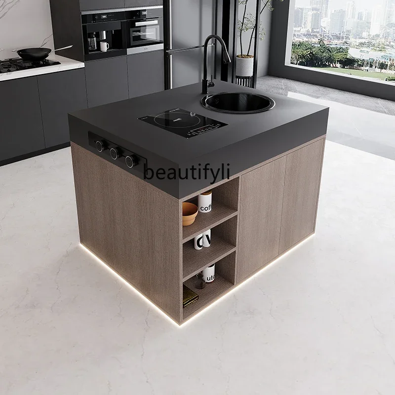 F Single island platform head rock slab island table, desk, cooking, sink, water bar collapse
F Single island platform head rock slab island table, desk, cooking, sink, water bar collapse