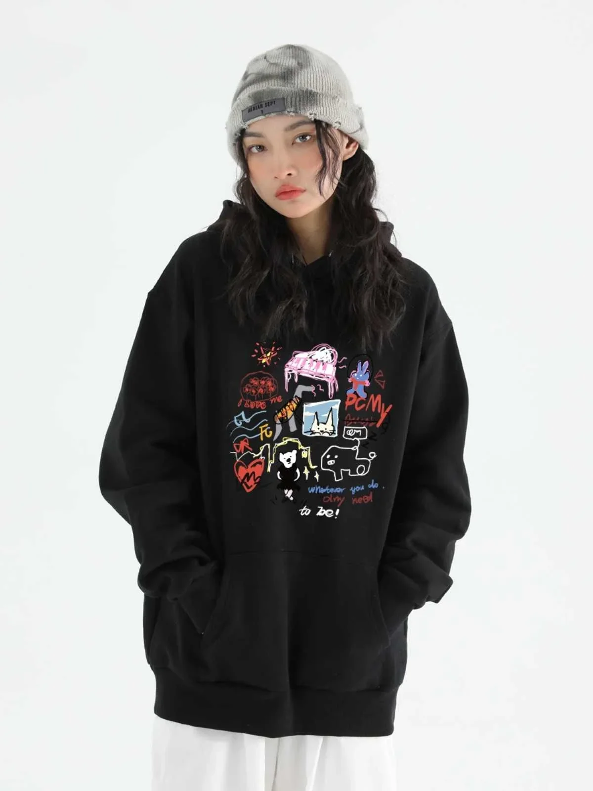 2024 autumn and winter new piano rabbit graffiti printing hooded sweater loose pure cotton casual loose sweater
2024 autumn and winter new piano rabbit graffiti printing hooded sweater loose pure cotton casual loose sweater