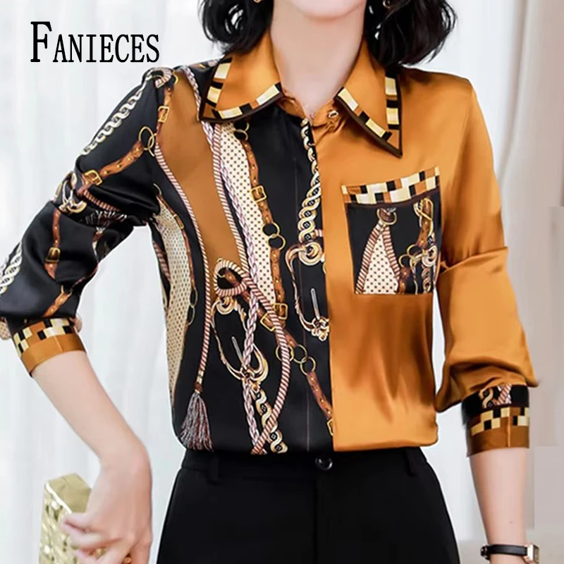 FANIECES Women Shirt Luxury Print Tops Spring Long Sleeve Lapel Elegant Office Ladies Blouse Casual Vintage Satin Shirts Camisas
FANIECES Women Shirt Luxury Print Tops Spring Long Sleeve Lapel Elegant Office Ladies Blouse Casual Vintage Satin Shirts Camisas