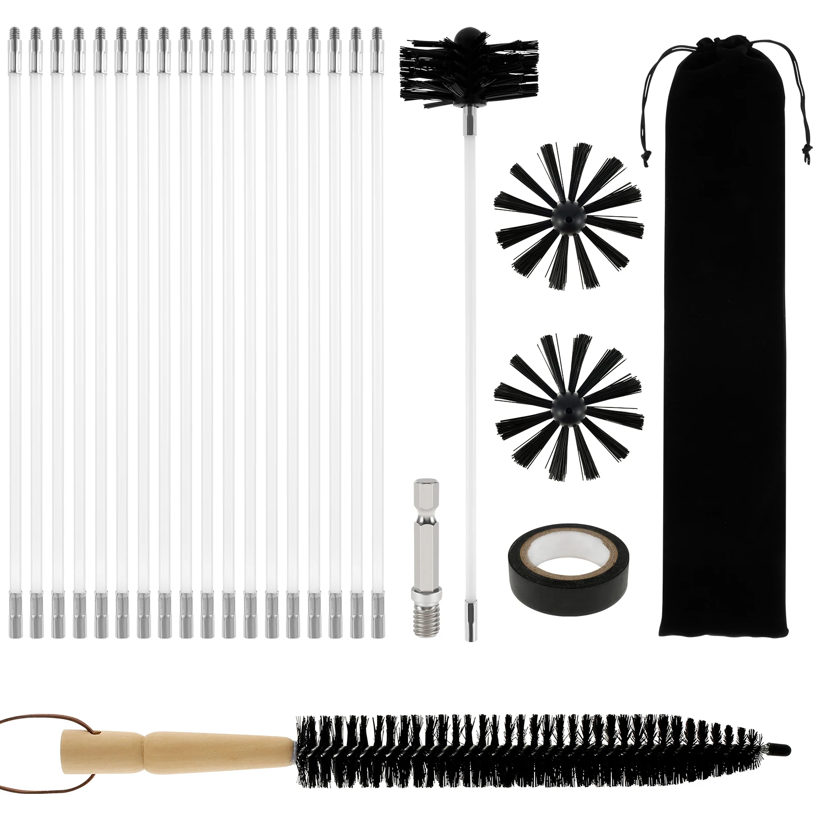 Chimney Cleaning Brush 23.6 Feet Extendable Dryer Vent Cleaner Soft Bristle Effective Air Duct Cleaning Tool for Chimney Tubes
Chimney Cleaning Brush 23.6 Feet Extendable Dryer Vent Cleaner Soft Bristle Effective Air Duct Cleaning Tool for Chimney Tubes