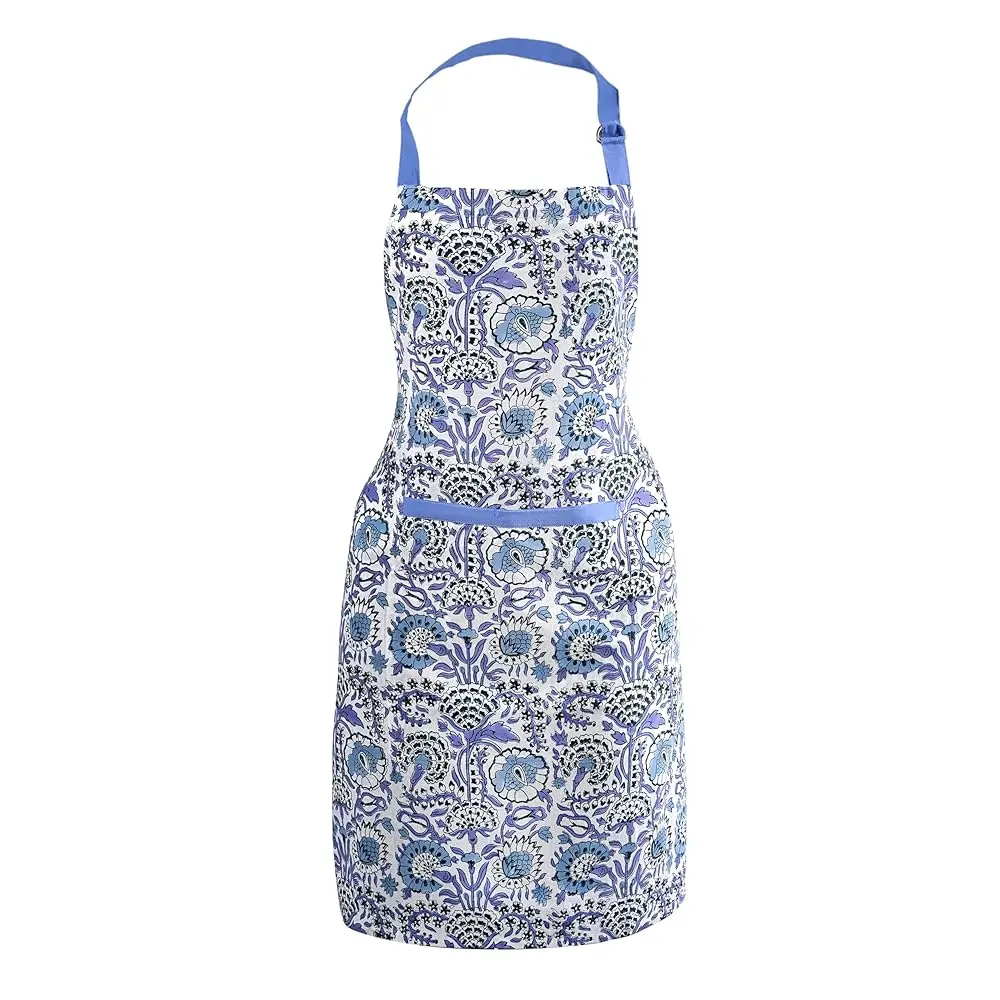 Cotton Floral Kitchen Apron for women with Pocket and Adjustable Neck Ties. Apron for Women Men Chef-Hand Block Printed
Cotton Floral Kitchen Apron for women with Pocket and Adjustable Neck Ties. Apron for Women Men Chef-Hand Block Printed