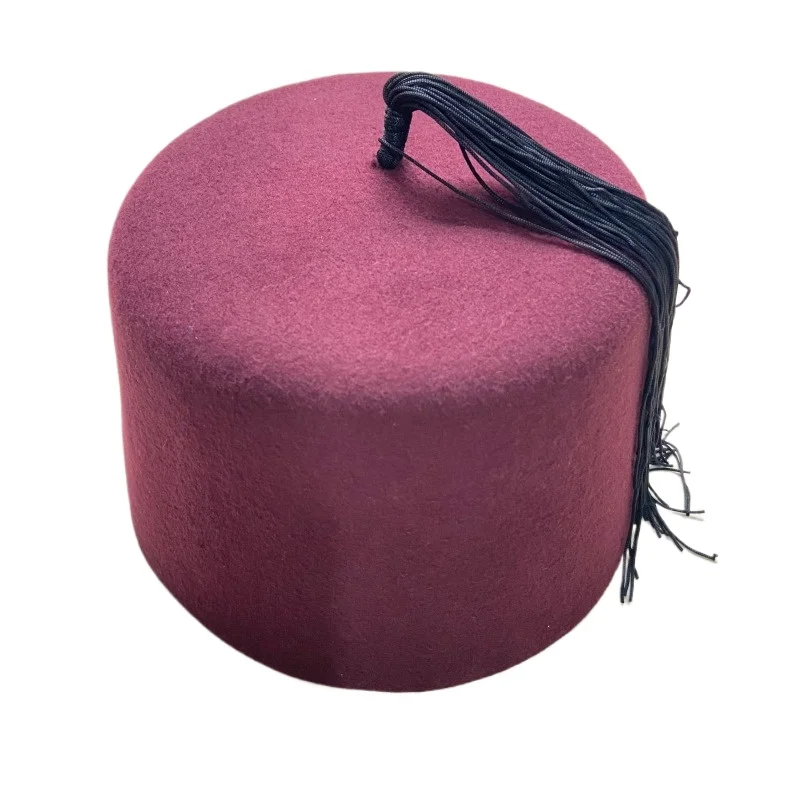 11cm High Traditional Wool Felt Fez Hat Turkish Tarboosh Maroon Cap with Tassel for Men Muslim Prayer Cosplay Party Headdress
11cm High Traditional Wool Felt Fez Hat Turkish Tarboosh Maroon Cap with Tassel for Men Muslim Prayer Cosplay Party Headdress