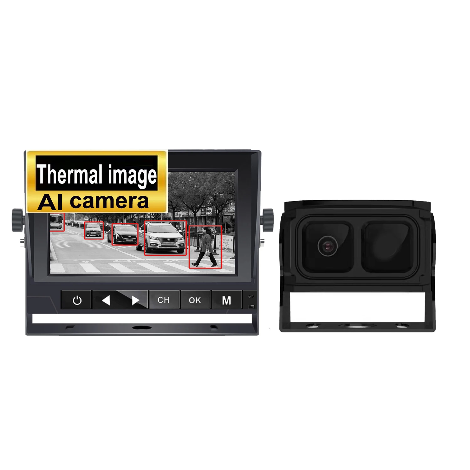 AI Car Camera With Thermal Imaging Dual Lenz With Split Display, DVR Recording, Anti-glare Anti-dust Anti-fog Waterproof Camera
AI Car Camera With Thermal Imaging Dual Lenz With Split Display, DVR Recording, Anti-glare Anti-dust Anti-fog Waterproof Camera