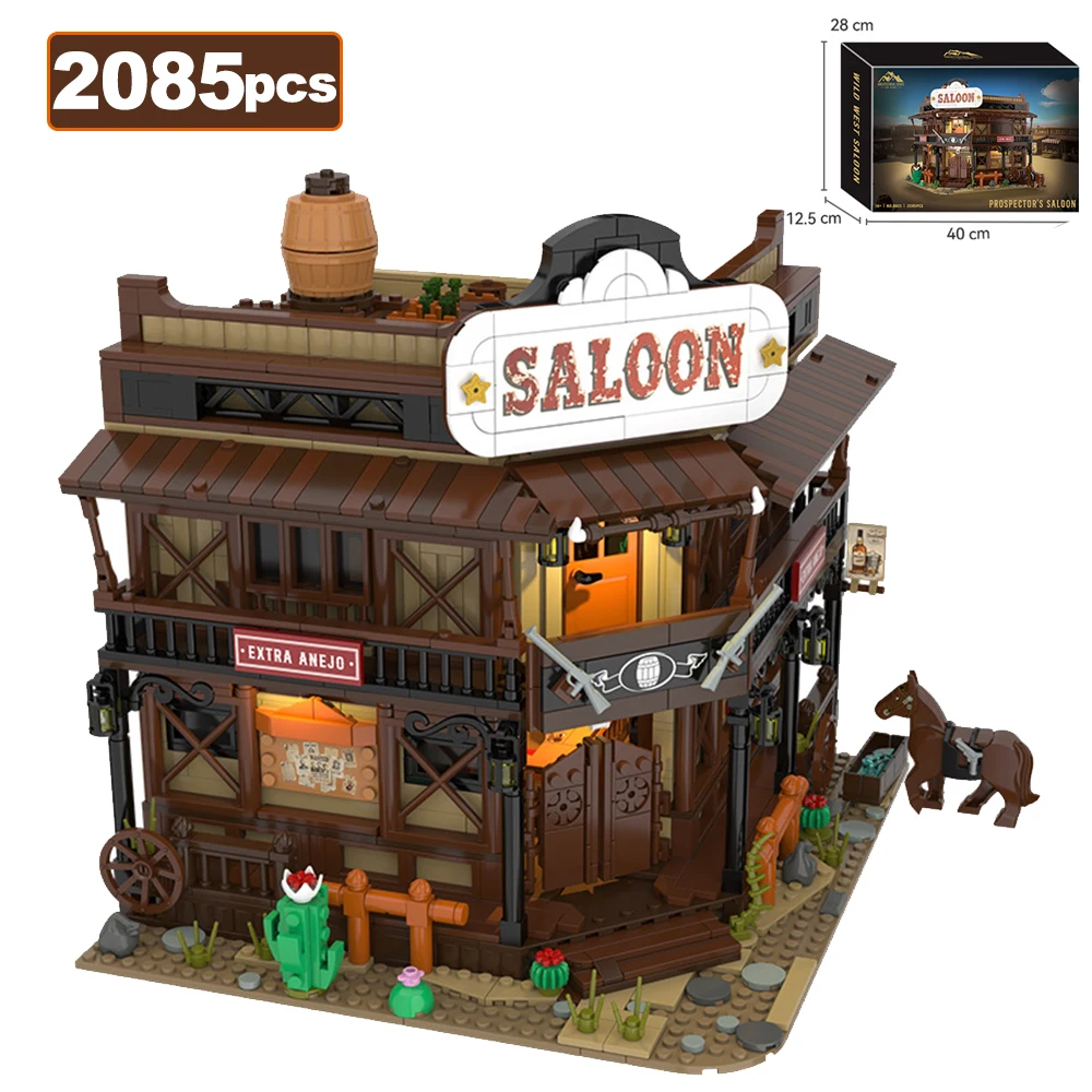 2085pcs MOC The Western Gold Rush Pub Model Building Blocks City Creative Vintage Castle Assembly Brick Toy KidsEducational Gift
2085pcs MOC The Western Gold Rush Pub Model Building Blocks City Creative Vintage Castle Assembly Brick Toy KidsEducational Gift