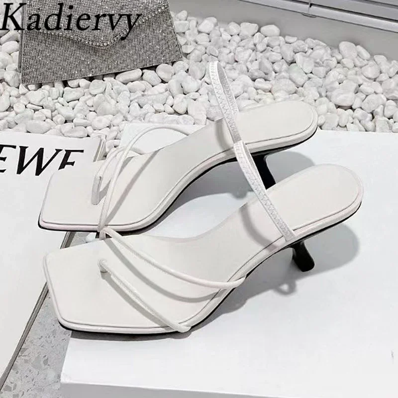 Summer Kitten Heels Slippers Woman Genuine Leather Narrow Band Sandals Flip Flops Party Shoes High Heels Slippers For Women
Summer Kitten Heels Slippers Woman Genuine Leather Narrow Band Sandals Flip Flops Party Shoes High Heels Slippers For Women