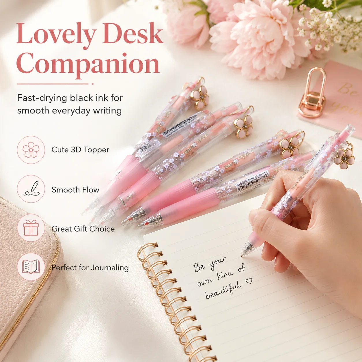 6 pcs/12 pcs Sakura Retractable Gel Pens 0.5mm Quick Dry Smooth Pens For Writing Cherry Blossom Black Ink School Office Supplies
6 pcs/12 pcs Sakura Retractable Gel Pens 0.5mm Quick Dry Smooth Pens For Writing Cherry Blossom Black Ink School Office Supplies