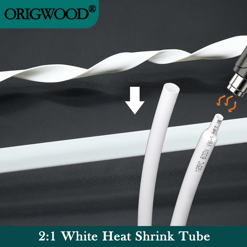 2:1 White Heat Shrink Tube Diameter 0.6/0.8/1/1.5/2/2.5/3/3.5/4/4.5/5/5.5/6/7/8/9/10~80mm Polyolefin Cable Insulated Sleeve 1~5M
2:1 White Heat Shrink Tube Diameter 0.6/0.8/1/1.5/2/2.5/3/3.5/4/4.5/5/5.5/6/7/8/9/10~80mm Polyolefin Cable Insulated Sleeve 1~5M