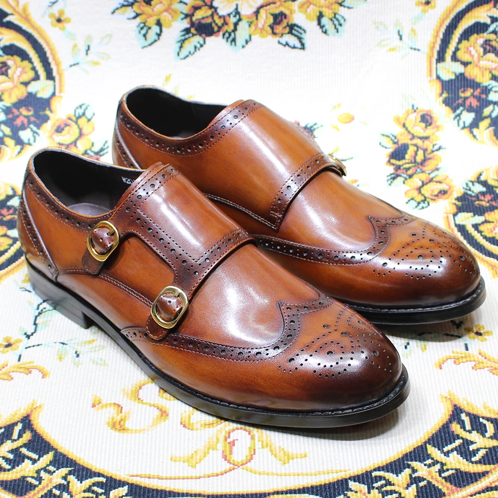 Genuine Leather Men's Double Buckle Monk Strap Dress Shoes for Men Wingtip Toe Loafers Brogue Wedding Office Business Footwear
Genuine Leather Men's Double Buckle Monk Strap Dress Shoes for Men Wingtip Toe Loafers Brogue Wedding Office Business Footwear