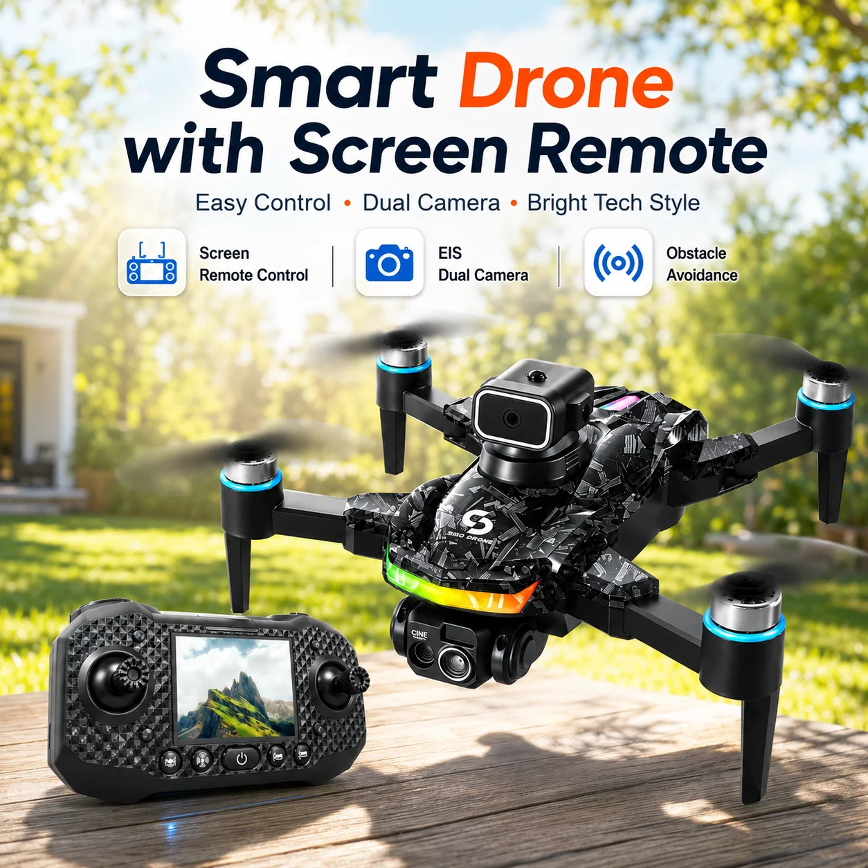 RC Drone Brushless Motor Low Noise Operation 360° Flip Dual HD Camera Smart Obstacle Avoidance Wifi 2.4G Screen Controller Drone Toy
RC Drone Brushless Motor Low Noise Operation 360° Flip Dual HD Camera Smart Obstacle Avoidance Wifi 2.4G Screen Controller Drone Toy