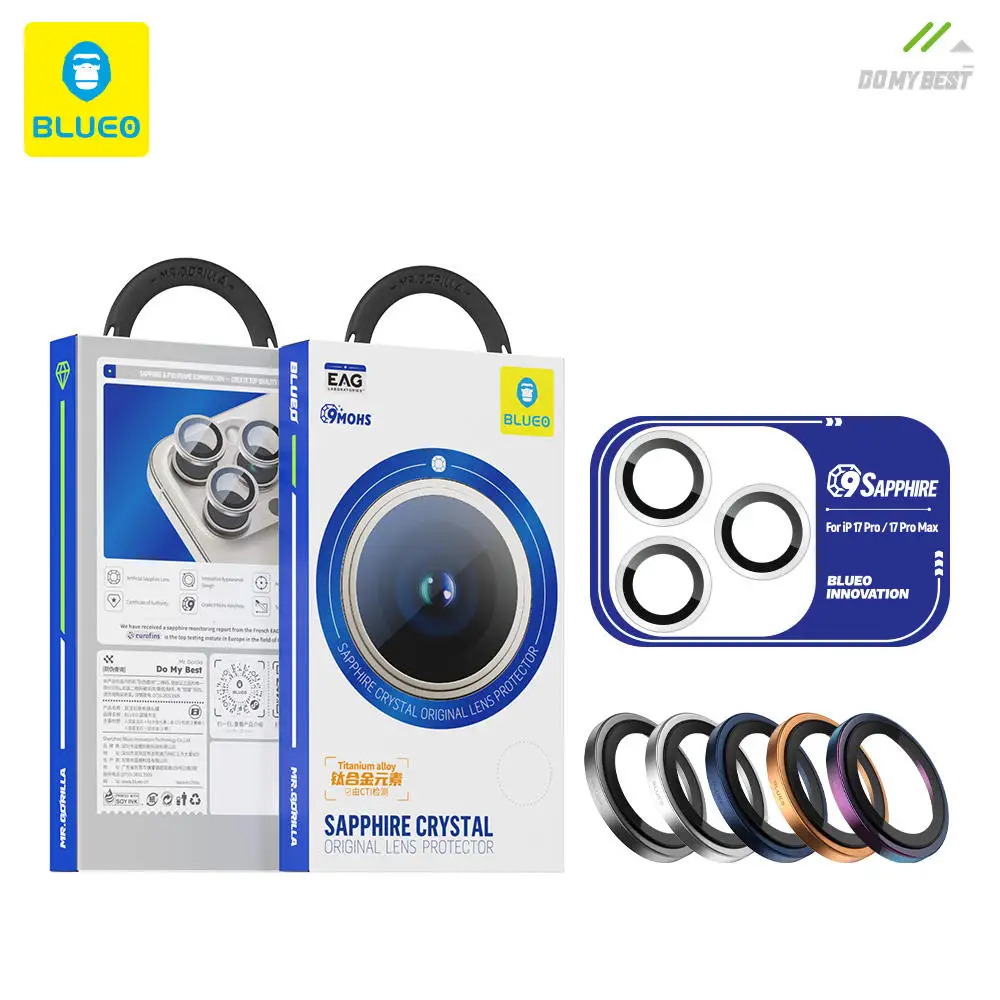 2025 BLUEO Sapphire Lens Protector for iPhone 17 pro MAX Camera Lens Protection
2025 BLUEO Sapphire Lens Protector for iPhone 17 pro MAX Camera Lens Protection