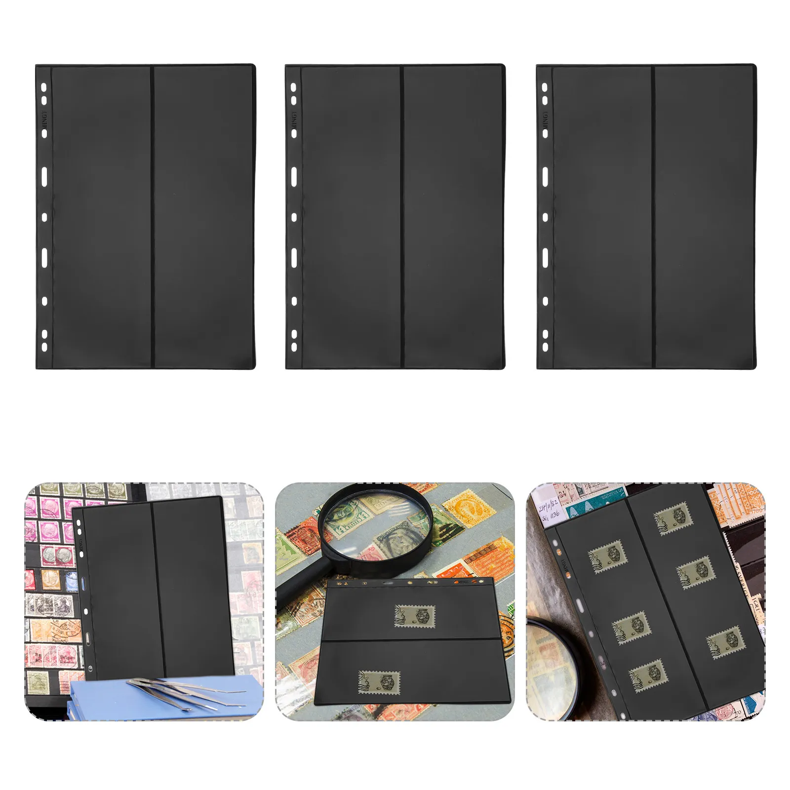 10Pcs Stamp Collecting Album Insert Double-Sided Universal Nine-Hole Pages Stamp Storage Loose-Leaf for Standard Binder
10Pcs Stamp Collecting Album Insert Double-Sided Universal Nine-Hole Pages Stamp Storage Loose-Leaf for Standard Binder