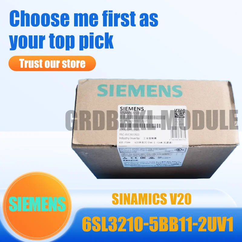 New Original SIEMENS SINAMICS V20 6SL3210-5BB11-2UV1 6SL3 210-5BB11-2UV1 Single-phase inverter
New Original SIEMENS SINAMICS V20 6SL3210-5BB11-2UV1 6SL3 210-5BB11-2UV1 Single-phase inverter