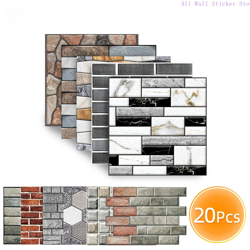 20pcs Self-Adhesive Wall Tile Stickers DIY Stone Pattern 3D PVC Wallpaper Wall Panel Home Decor Waterproof Wall Paper
20pcs Self-Adhesive Wall Tile Stickers DIY Stone Pattern 3D PVC Wallpaper Wall Panel Home Decor Waterproof Wall Paper