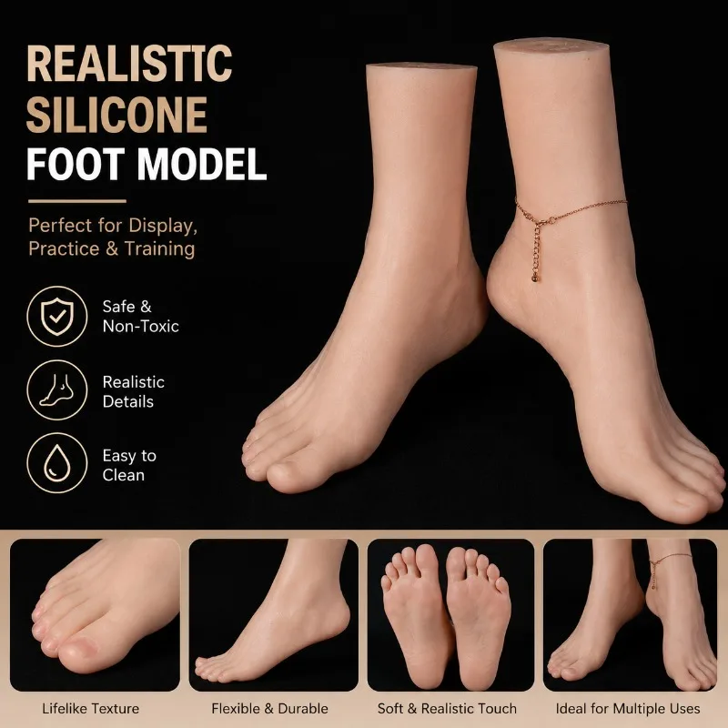 22.5 Realistic Silicone Foot Model for Foot Fetish Nail Art Practice Photography Shoes Sock Display Simulation Mannequin Footjob
22.5 Realistic Silicone Foot Model for Foot Fetish Nail Art Practice Photography Shoes Sock Display Simulation Mannequin Footjob