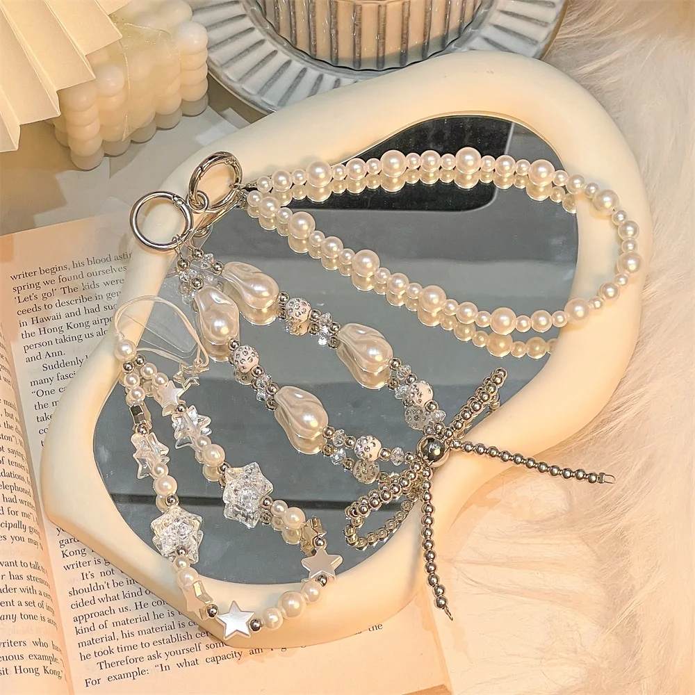 Luxury Pearl Crystal Bead Key Chain Super Flash Phone Keychain Pendant Bracelet Lanyard Mobile Phone Charm Anti-Lost Wrist Strap
Luxury Pearl Crystal Bead Key Chain Super Flash Phone Keychain Pendant Bracelet Lanyard Mobile Phone Charm Anti-Lost Wrist Strap