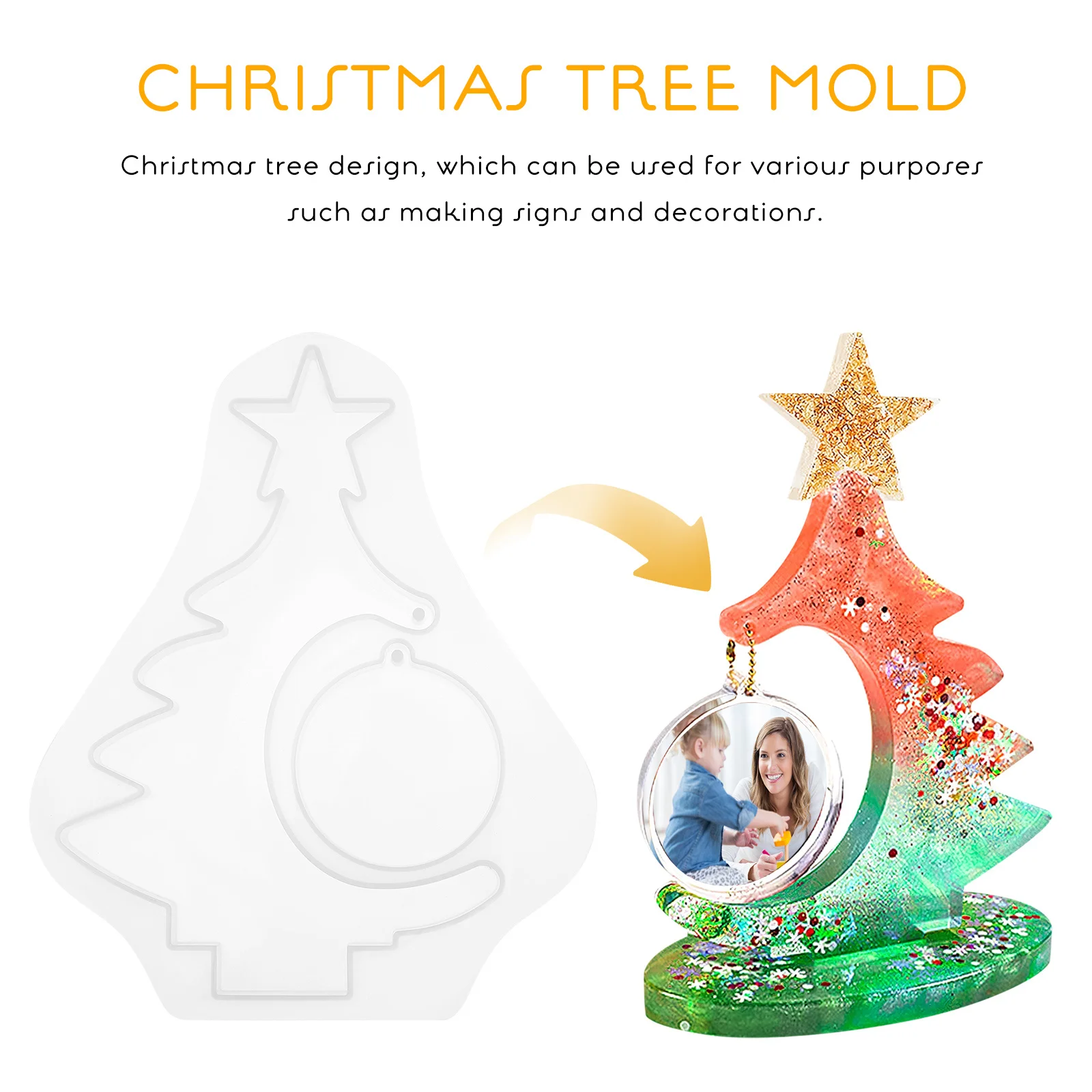 1Set Silicone Christmas Tree Mold Heart Photo Frame Epoxy Mold DIY Christmas Tree Ornament Decoration Silicone Molds for Crafts
1Set Silicone Christmas Tree Mold Heart Photo Frame Epoxy Mold DIY Christmas Tree Ornament Decoration Silicone Molds for Crafts