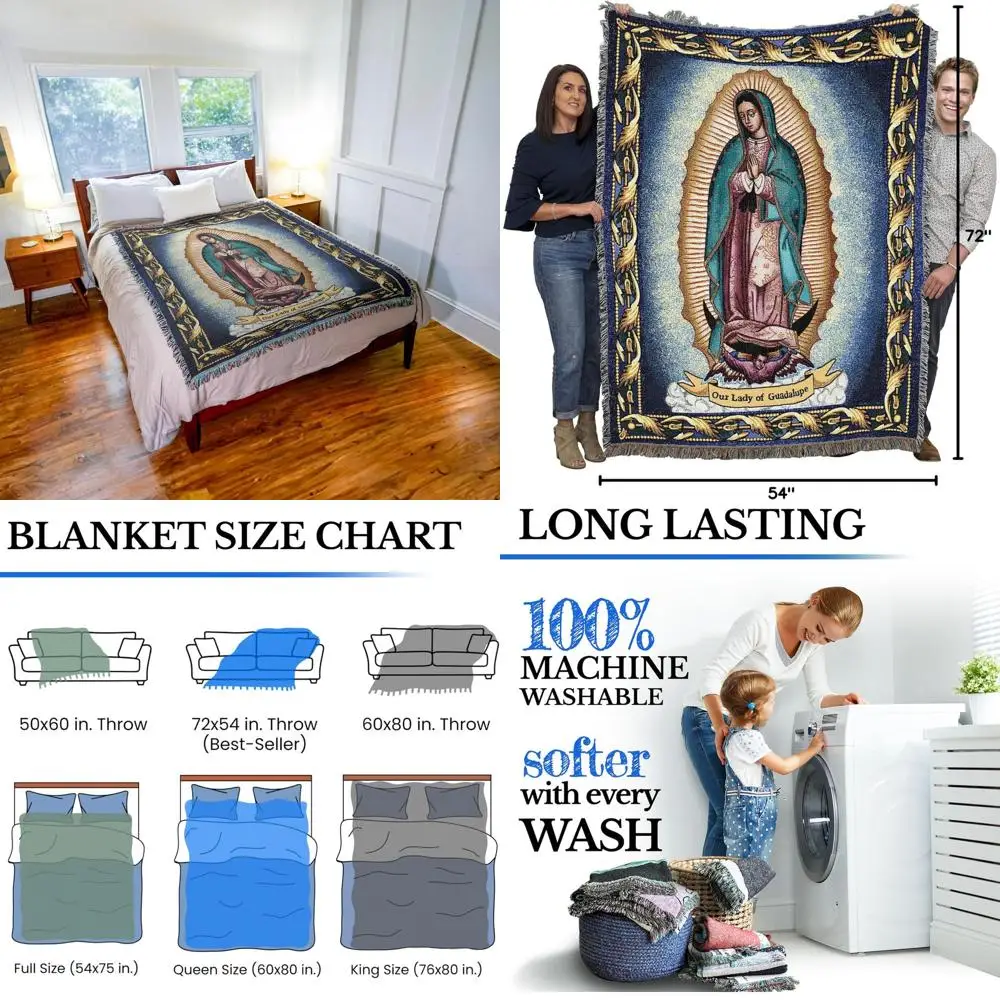 Гобелен с изображением Девы Гваделупской, традиционное мексиканское религиозное искусство, хлопковое тканое покрывало, сделано в США, 72x54.
Гобелен с изображением Девы Гваделупской, традиционное мексиканское религиозное искусство, хлопковое тканое покрывало, сделано в США, 72x54.