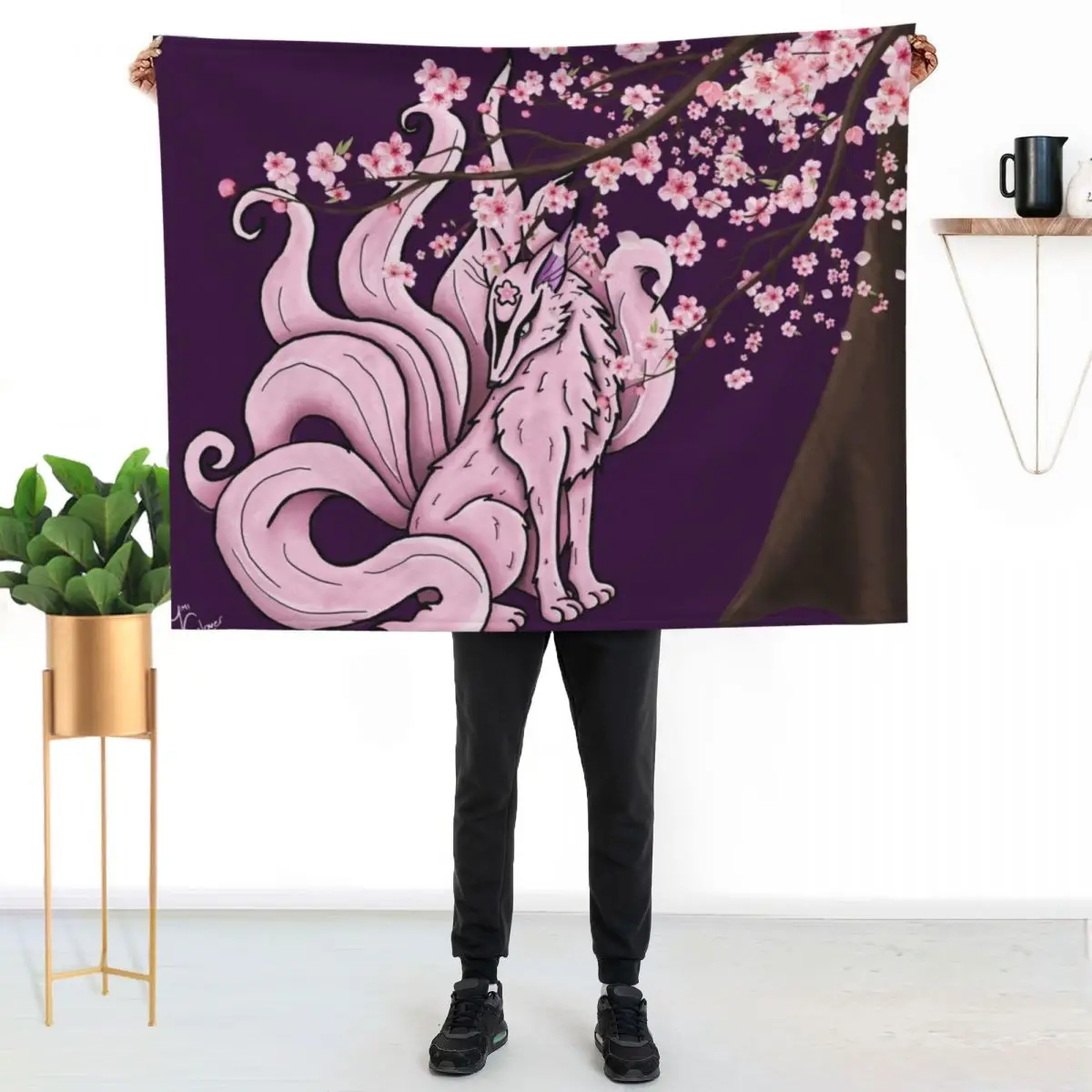 Cherry blossom 7tail fox Throw Blanket Soft Bedroom Blanket for Night Sleeping
Cherry blossom 7tail fox Throw Blanket Soft Bedroom Blanket for Night Sleeping