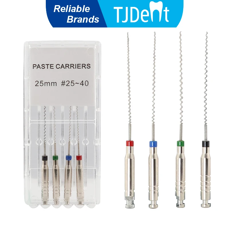 TJDent 4pcs/Box 21mm 25-40# Dental Rotary Paste Carriers Spiral Filler Lentulo Assorted Engine Filling Paste Dentistry Materials
TJDent 4pcs/Box 21mm 25-40# Dental Rotary Paste Carriers Spiral Filler Lentulo Assorted Engine Filling Paste Dentistry Materials