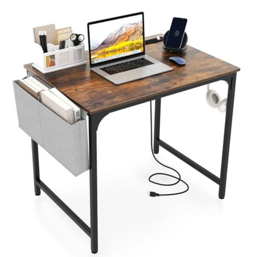 32 Inch Computer Desk with Charging Station, Home Office Writing Desk with Storage Bag and Headphone Hook, Compact Gaming Table
32 Inch Computer Desk with Charging Station, Home Office Writing Desk with Storage Bag and Headphone Hook, Compact Gaming Table