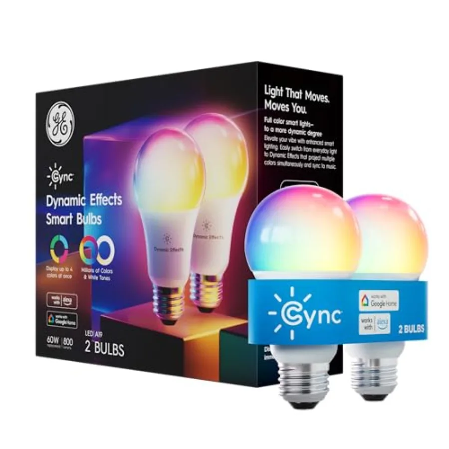 Dynamic Effects A9 LED Smart Light s Bluetooth and WiFi Color Changing Lights with Music Sync Compatible with Alexa and Google
Dynamic Effects A9 LED Smart Light s Bluetooth and WiFi Color Changing Lights with Music Sync Compatible with Alexa and Google
