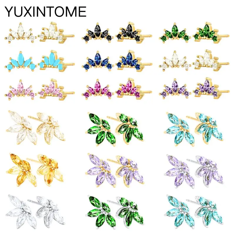 925 Sterling Silver Ear Needle Colorful Crystal Stud Earrings Women's Exquisite Flowers Piercing Earrings Fashion Jewelry Gifts
925 Sterling Silver Ear Needle Colorful Crystal Stud Earrings Women's Exquisite Flowers Piercing Earrings Fashion Jewelry Gifts