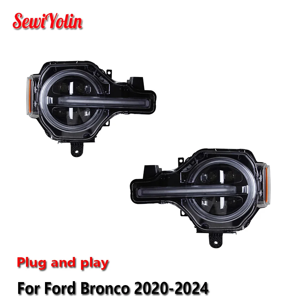 Автомобильные светодиодные фары в сборе для Ford Bronco 2020-2024 автоматические противотуманные фары DRL тормозной указатель поворота Plug and Play
Автомобильные светодиодные фары в сборе для Ford Bronco 2020-2024 автоматические противотуманные фары DRL тормозной указатель поворота Plug and Play