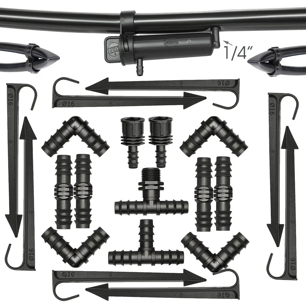 Садовый 16-миллиметровый полиэтиленовый трубочный колючий соединитель, переходник для шланговой муфты для трубы 1/2 дюйма, равный колено, тройник, концевая заглушка, фитинг клапана
Садовый 16-миллиметровый полиэтиленовый трубочный колючий соединитель, переходник для шланговой муфты для трубы 1/2 дюйма, равный колено, тройник, концевая заглушка, фитинг клапана