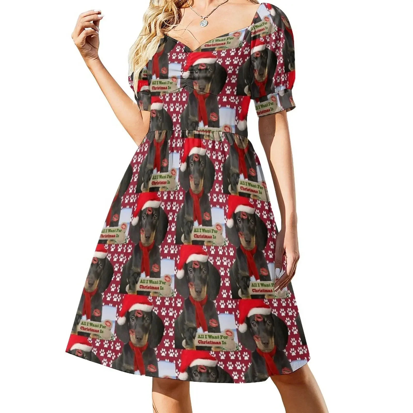 Dachshund Kisses For Christmas Short-Sleeved Dress dresses for womens 2025 Women's summer skirt
Dachshund Kisses For Christmas Short-Sleeved Dress dresses for womens 2025 Women's summer skirt