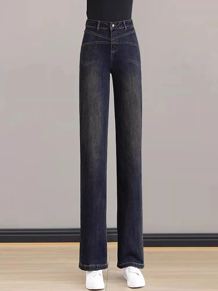 Джинсы с высокой талией, прямые, узкие, женские, осенне-зимние, модные, брюки-труба, узкие, с широкими штанинами, маленький размер
Джинсы с высокой талией, прямые, узкие, женские, осенне-зимние, модные, брюки-труба, узкие, с широкими штанинами, маленький размер