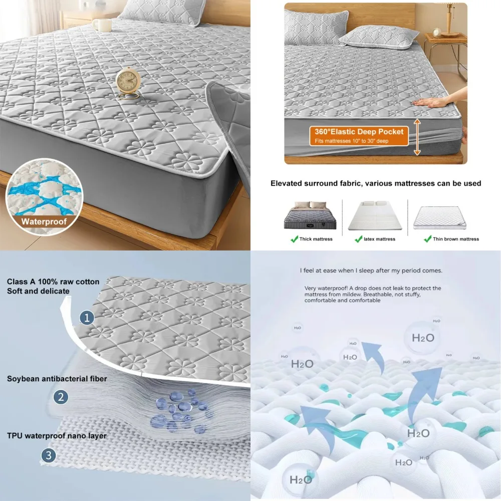 Waterproof Soft Elastic Solid Color Latex Mat Cover Bed Sheets Pad Protector for Queen King Size 150/160/180x200 Bed - Breathabl
Waterproof Soft Elastic Solid Color Latex Mat Cover Bed Sheets Pad Protector for Queen King Size 150/160/180x200 Bed - Breathabl