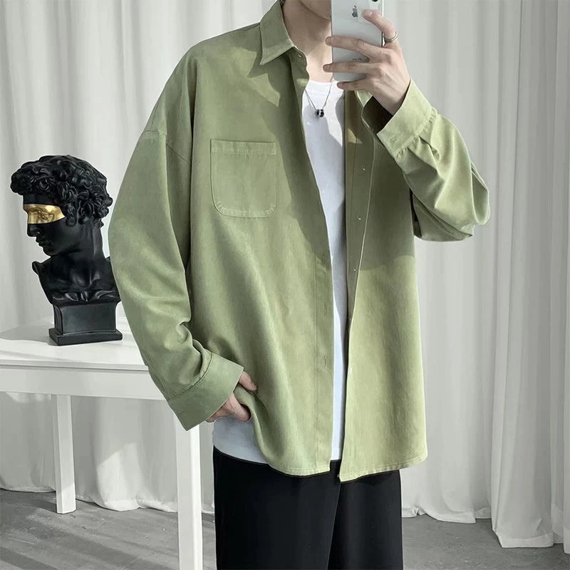 3-цветные рубашки мужские однотонные корейский стиль универсальная осенняя стильная модная одежда с длинными рукавами красивая верхняя одежда базовая уютная 
3-цветные рубашки мужские однотонные корейский стиль универсальная осенняя стильная модная одежда с длинными рукавами красивая верхняя одежда базовая уютная