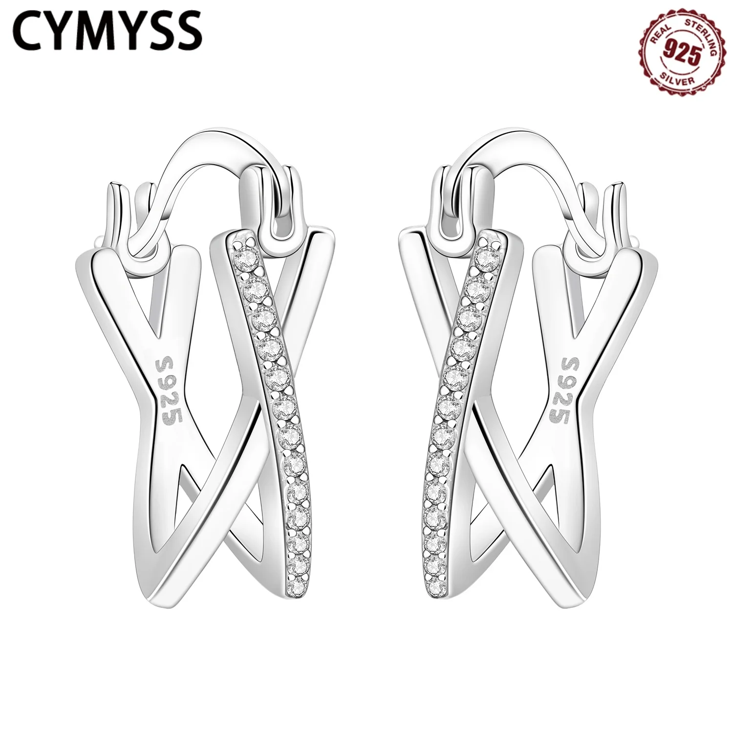 CYMYSS 2025 New 925 Sterling Silver Staggered Hoop Earrings Boutique Wedding Birthday Party Gift Jewellery Women's Hoop Earrings
CYMYSS 2025 New 925 Sterling Silver Staggered Hoop Earrings Boutique Wedding Birthday Party Gift Jewellery Women's Hoop Earrings