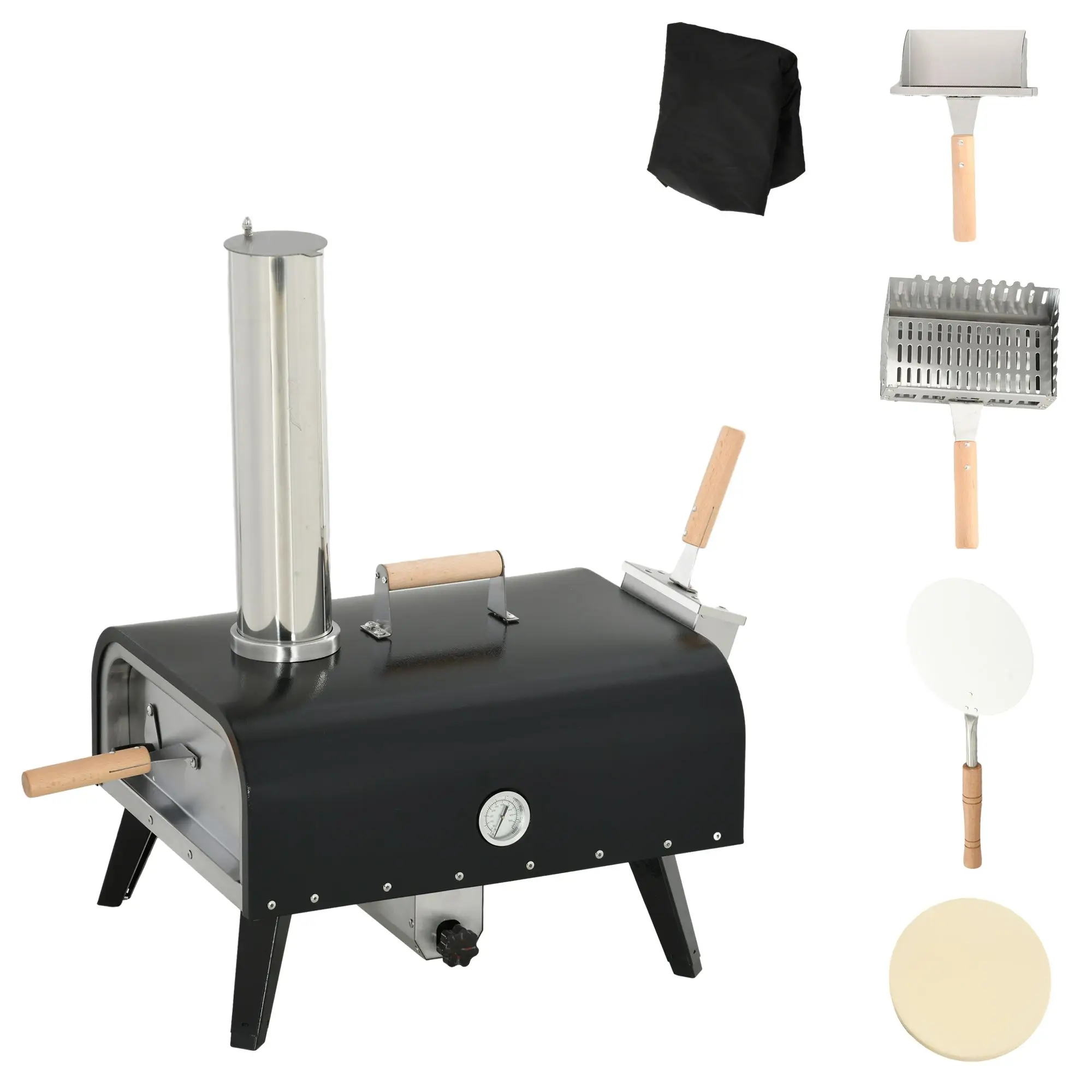 For Outsunny Pellet Wood Fired Pizza Oven, Outdoor Pizza Maker with 12" Rotating Stone, Peel and Waterproof Cover, Black
For Outsunny Pellet Wood Fired Pizza Oven, Outdoor Pizza Maker with 12" Rotating Stone, Peel and Waterproof Cover, Black