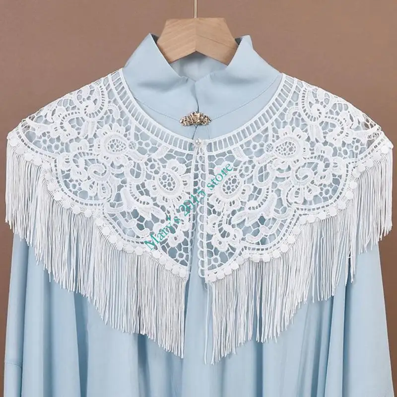 Multiuse Hollowout Capes Shawl With Flower Design and Flowing Tassels Shoulder Coverage Scarf For Women Cheongsam Costume
Multiuse Hollowout Capes Shawl With Flower Design and Flowing Tassels Shoulder Coverage Scarf For Women Cheongsam Costume