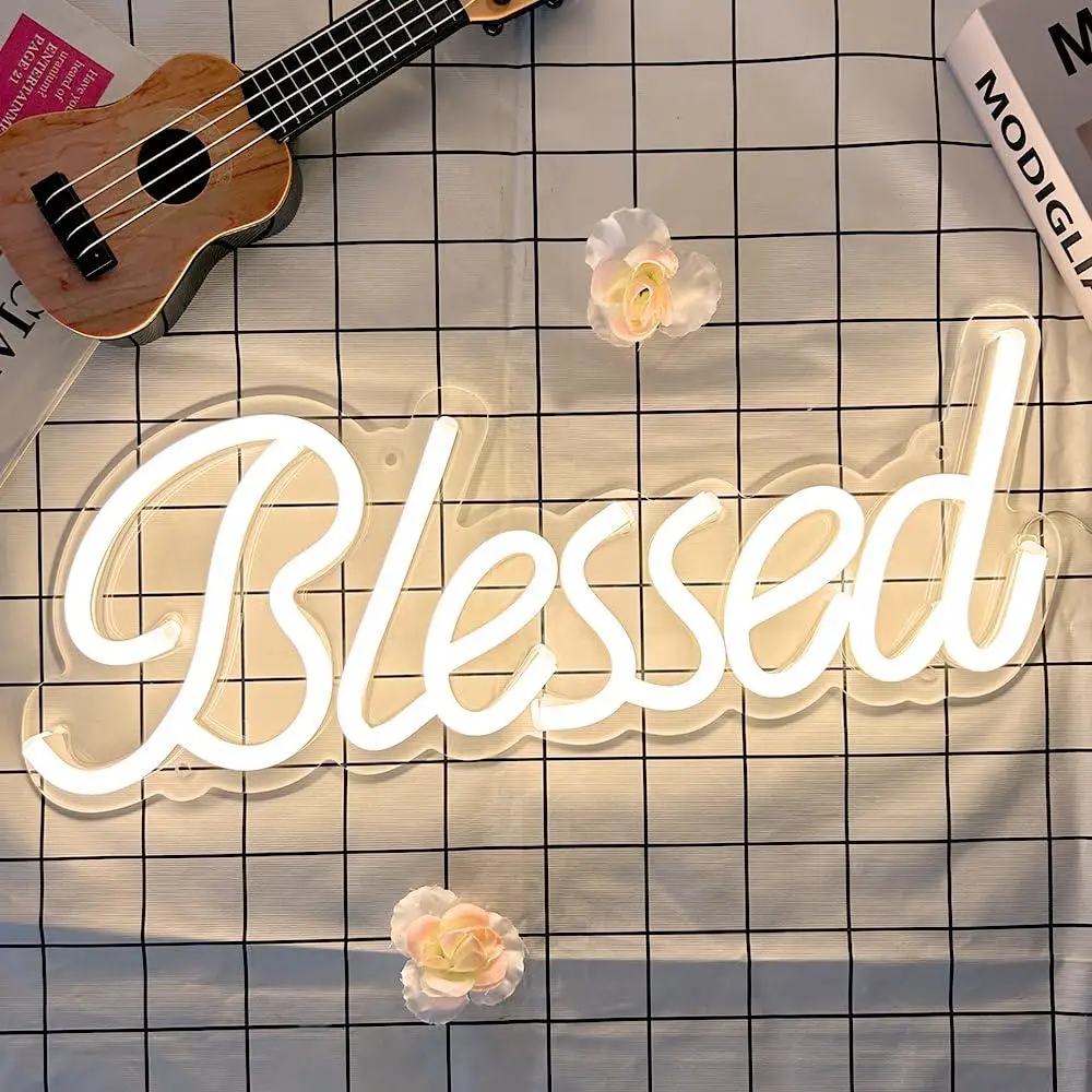 Blessed Neon Sign USB Dimmable LED Light for Bedroom Office Studio Lounge Themed Wall Art Decor for Home Inspirational Spaces
Blessed Neon Sign USB Dimmable LED Light for Bedroom Office Studio Lounge Themed Wall Art Decor for Home Inspirational Spaces
